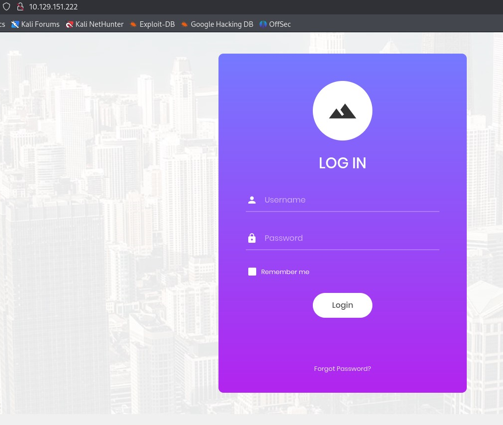 Login form